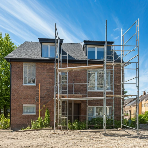 Scaffolding on a suburban residential complex
