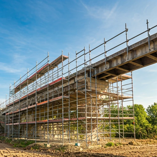 Scaffolding around a bridge for repair work